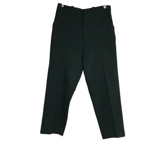 Northway Mens Dark Green Wool Blend Water Repellent Dress Pants Size 32